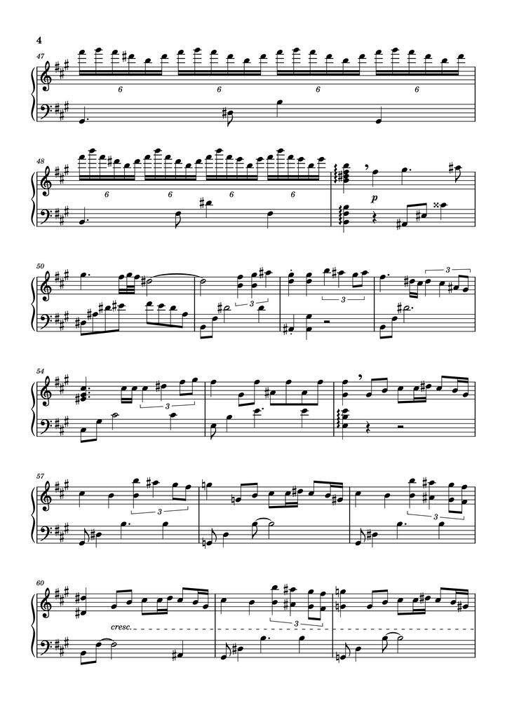 Page 4 of the piano sheet music PDF Piano - Lady Grinning Soul Piano by Words & Music by David Bowie