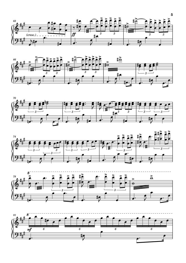 Page 5 of the piano sheet music PDF Piano - Lady Grinning Soul Piano by Words & Music by David Bowie