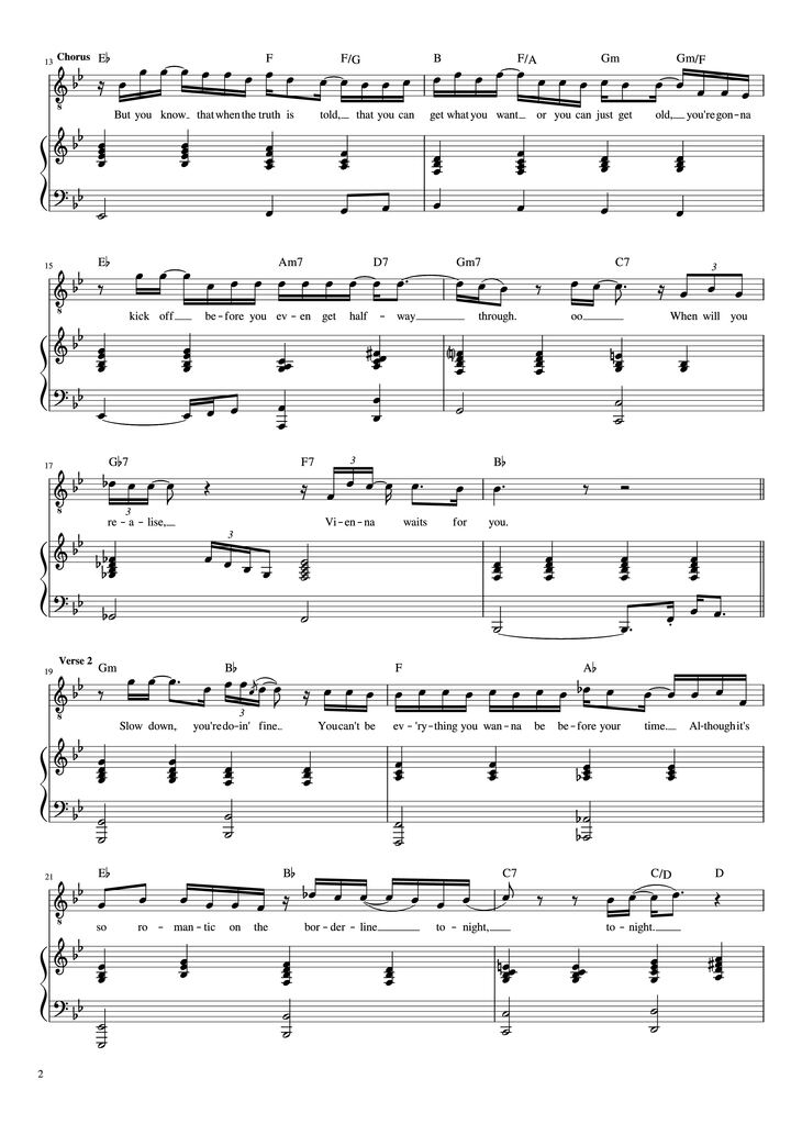 Page 2 of the piano sheet music PDF Piano - Vienna Piano by Words and Music by