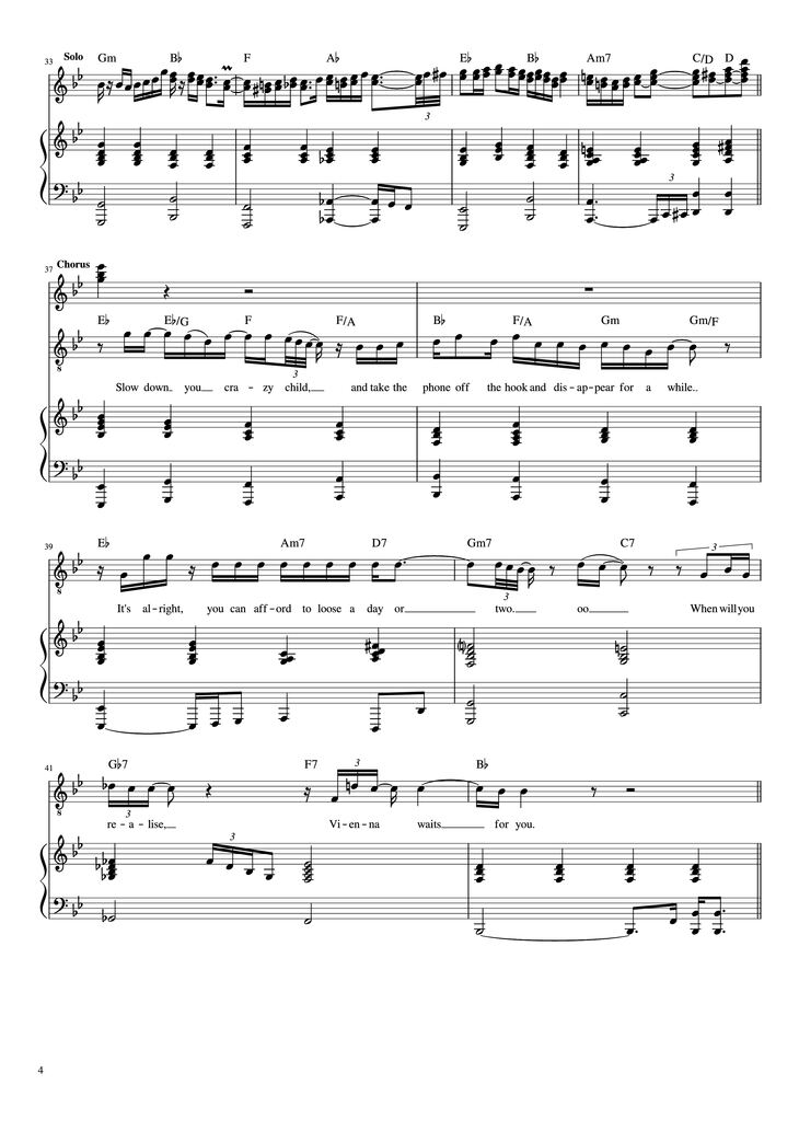 Page 4 of the piano sheet music PDF Piano - Vienna Piano by Words and Music by