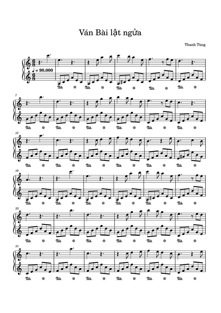 Page 1 of the piano sheet music PDF Piano - Ván Bài lật ngửa Piano by Thanh Tùng