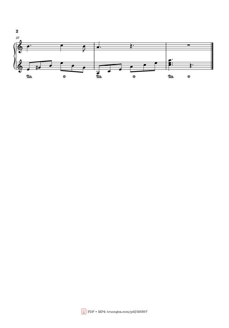 Page 2 of the piano sheet music PDF Piano - Ván Bài lật ngửa Piano by Thanh Tùng