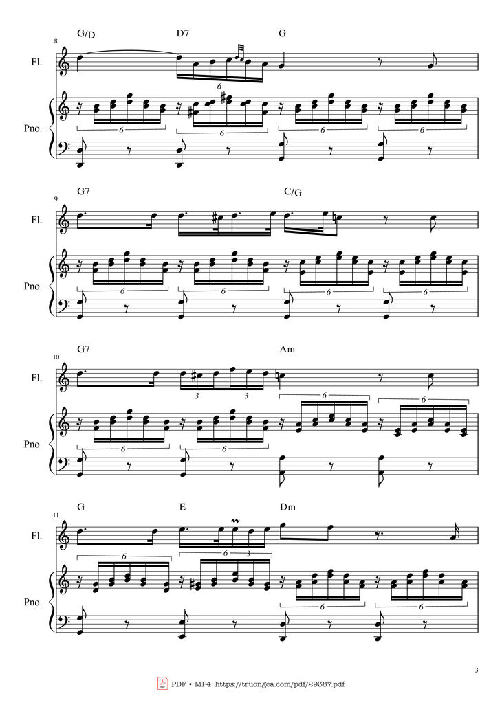 Page 3 of the piano sheet music PDF Piano - Ave Maria Piano by Franz Schubert