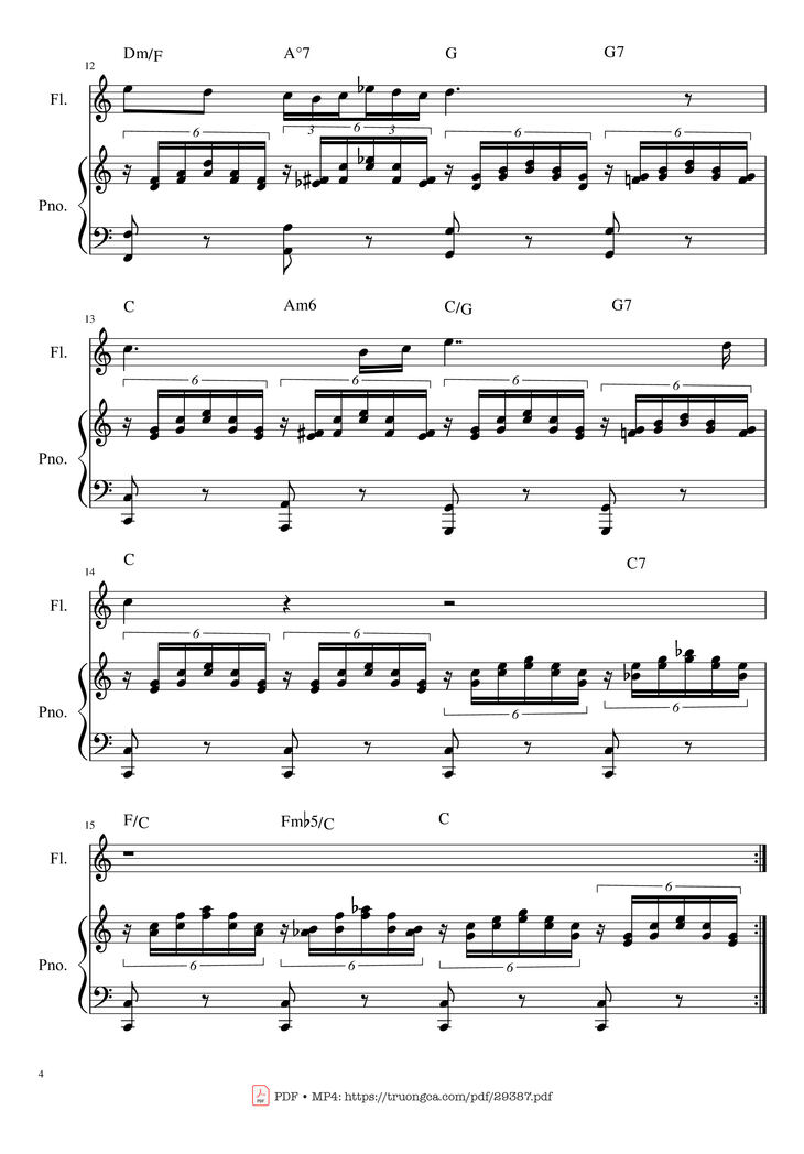 Page 4 of the piano sheet music PDF Piano - Ave Maria Piano by Franz Schubert