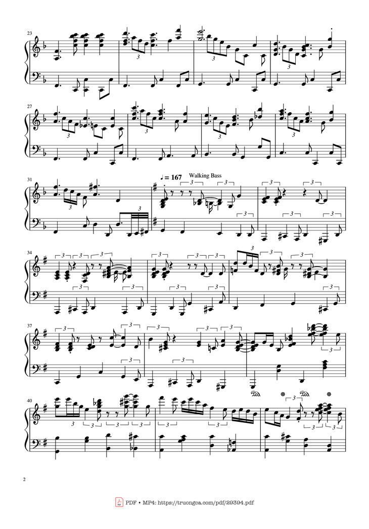 Page 2 of the piano sheet music PDF Piano - Happy Birthday in Jazz Piano by Arr By Jonny May