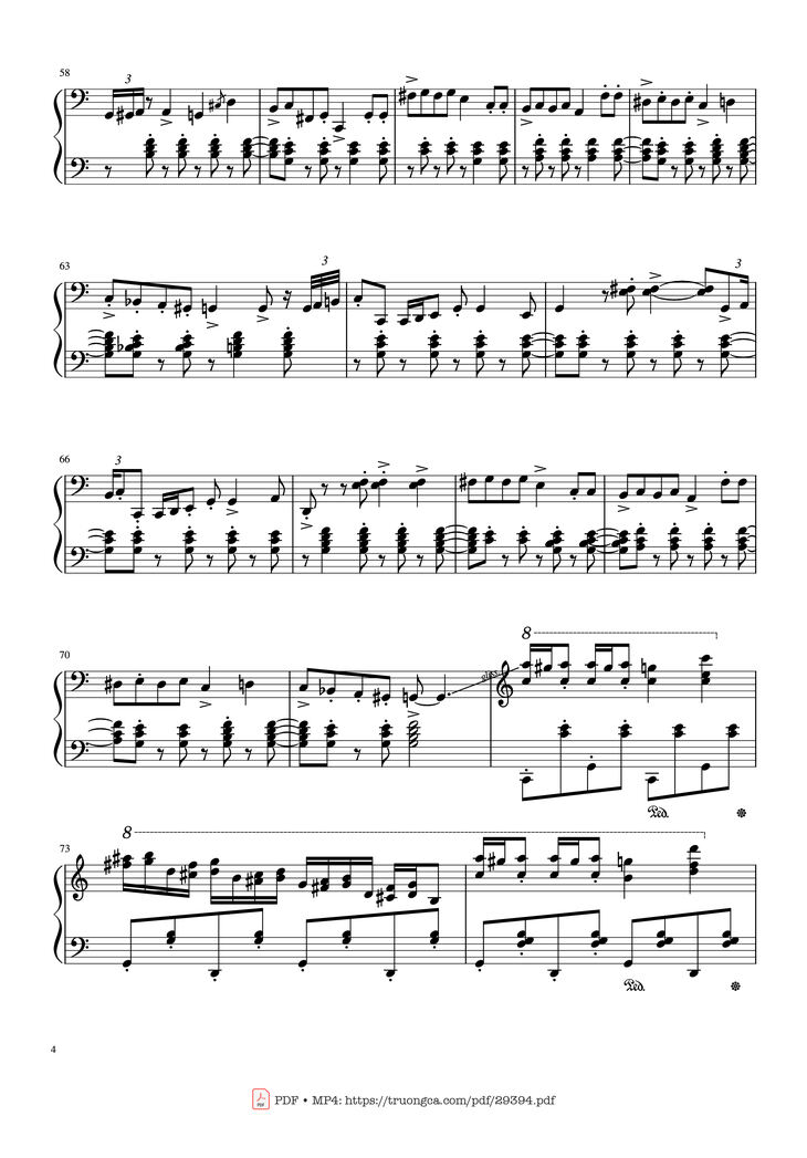Page 4 of the piano sheet music PDF Piano - Happy Birthday in Jazz Piano by Arr By Jonny May