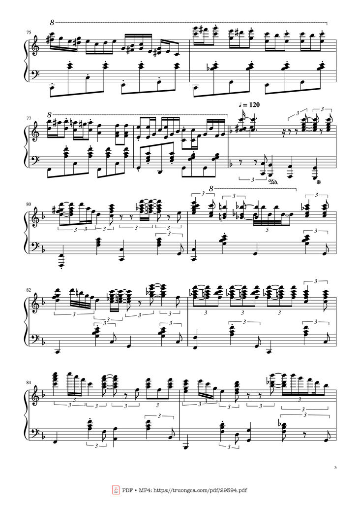 Page 5 of the piano sheet music PDF Piano - Happy Birthday in Jazz Piano by Arr By Jonny May