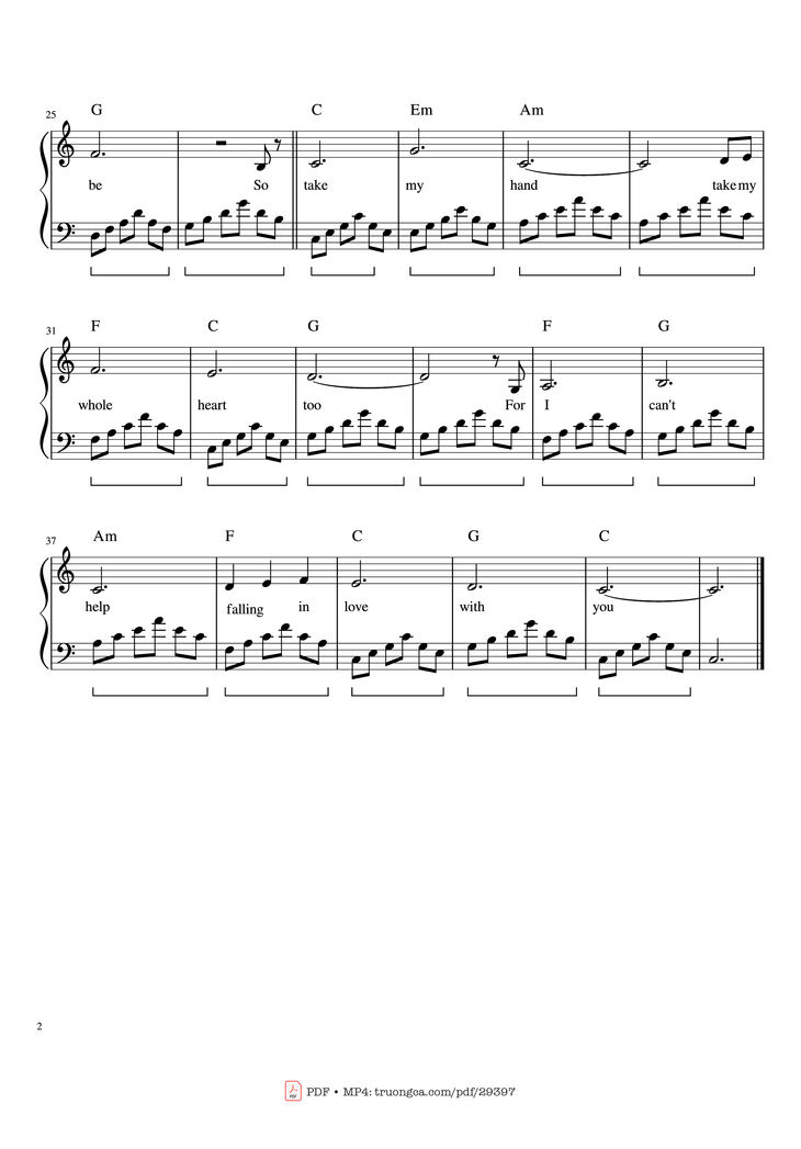 Page 2 of the piano sheet music PDF Piano - Can