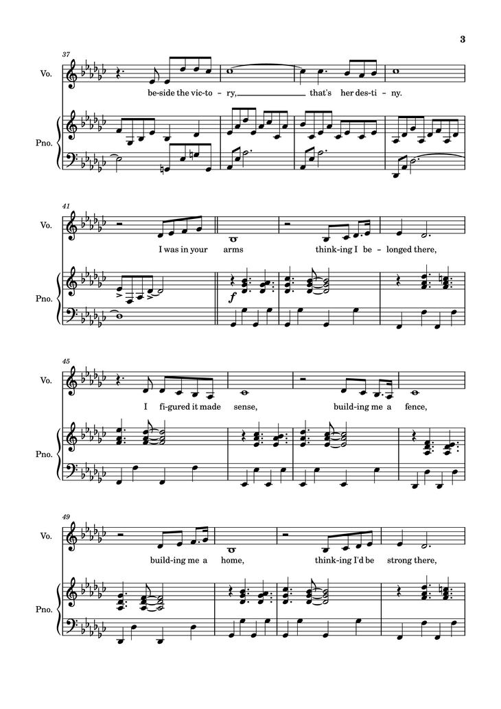 Page 3 of the piano sheet music PDF Piano - The Winner Takes It All Piano by Arr: Dinailson Lima