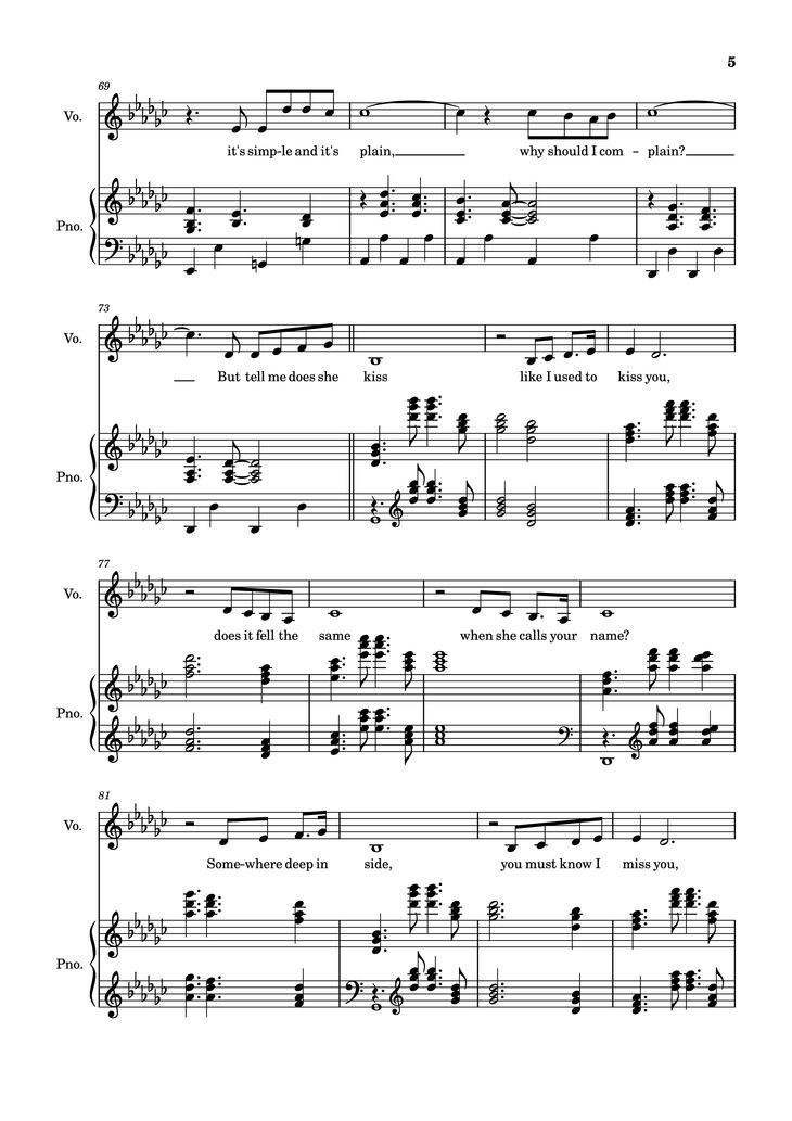 Page 5 of the piano sheet music PDF Piano - The Winner Takes It All Piano by Arr: Dinailson Lima