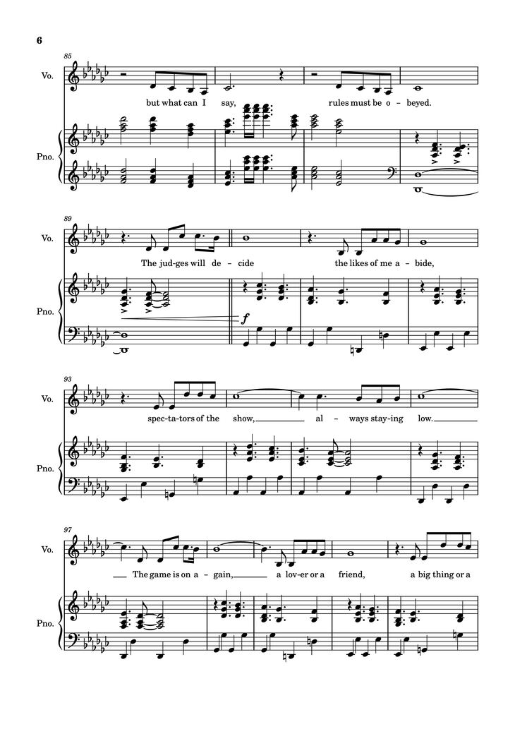 Page 6 of the piano sheet music PDF Piano - The Winner Takes It All Piano by Arr: Dinailson Lima
