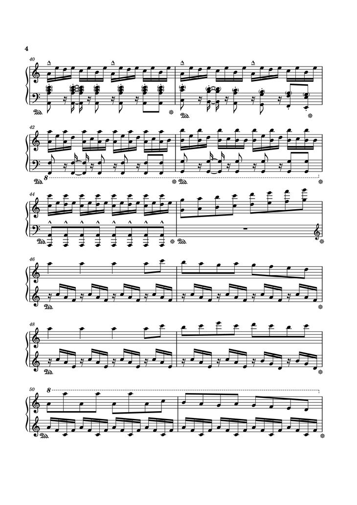 Page 4 of the piano sheet music PDF Piano - Rush Of Life Piano by Composed by Tony Ann