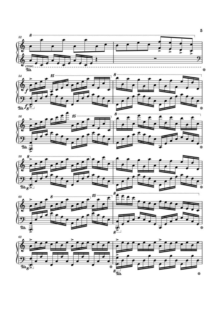 Page 5 of the piano sheet music PDF Piano - Rush Of Life Piano by Composed by Tony Ann