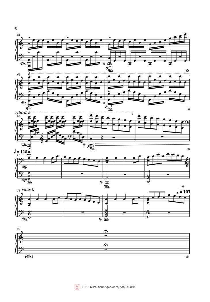 Page 6 of the piano sheet music PDF Piano - Rush Of Life Piano by Composed by Tony Ann