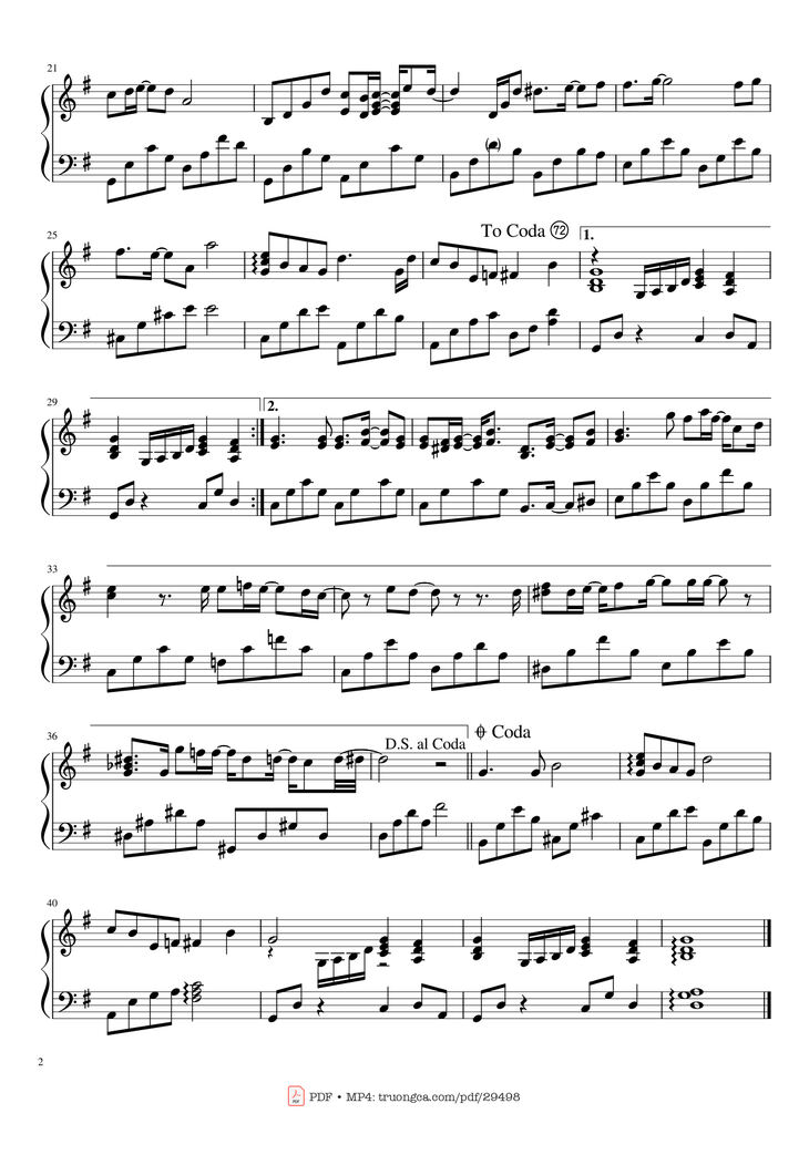 Page 2 of the piano sheet music PDF Piano - I Believe (Ost. My Sassy Girl) Piano by Shin Seung Hun