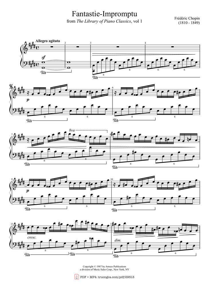 Page 1 of the piano sheet music PDF Piano - Fantaisie-Impromptu Piano by Frédéric Chopin