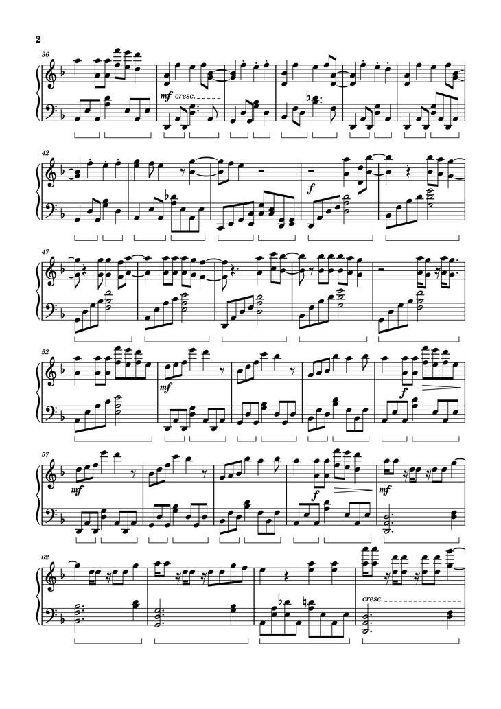 Page 2 of the piano sheet music PDF Piano - Catch Me If You Can Piano by Car-Is-Ma