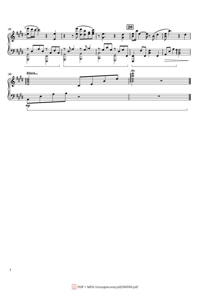 Page 2 of the piano sheet music PDF - One Love Piano by Composed by: Hiroyuki Sawano & Kohta Yamamoto