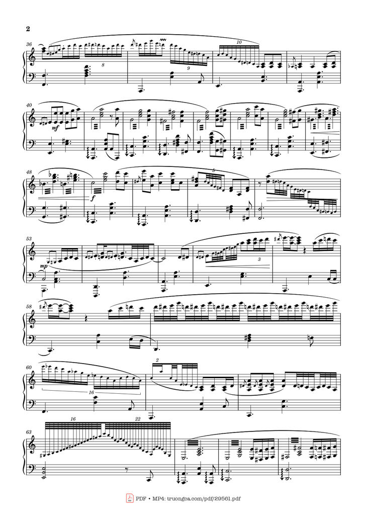 Page 2 of the piano sheet music PDF Piano - House of the Rising Sun Piano by Victor Demange