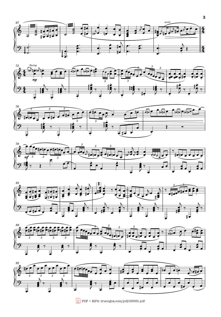 Page 3 of the piano sheet music PDF Piano - House of the Rising Sun Piano by Victor Demange