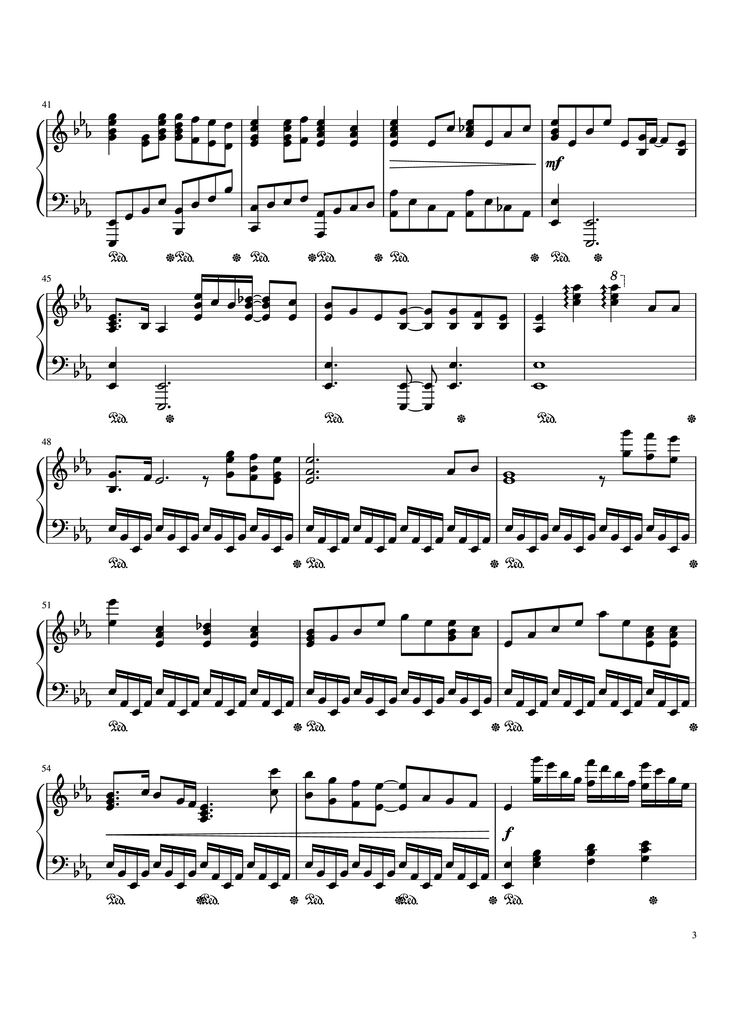 Page 3 of the piano sheet music PDF - BRIDGE OVER TROUBLED WATER Piano by Written by Paul Simon