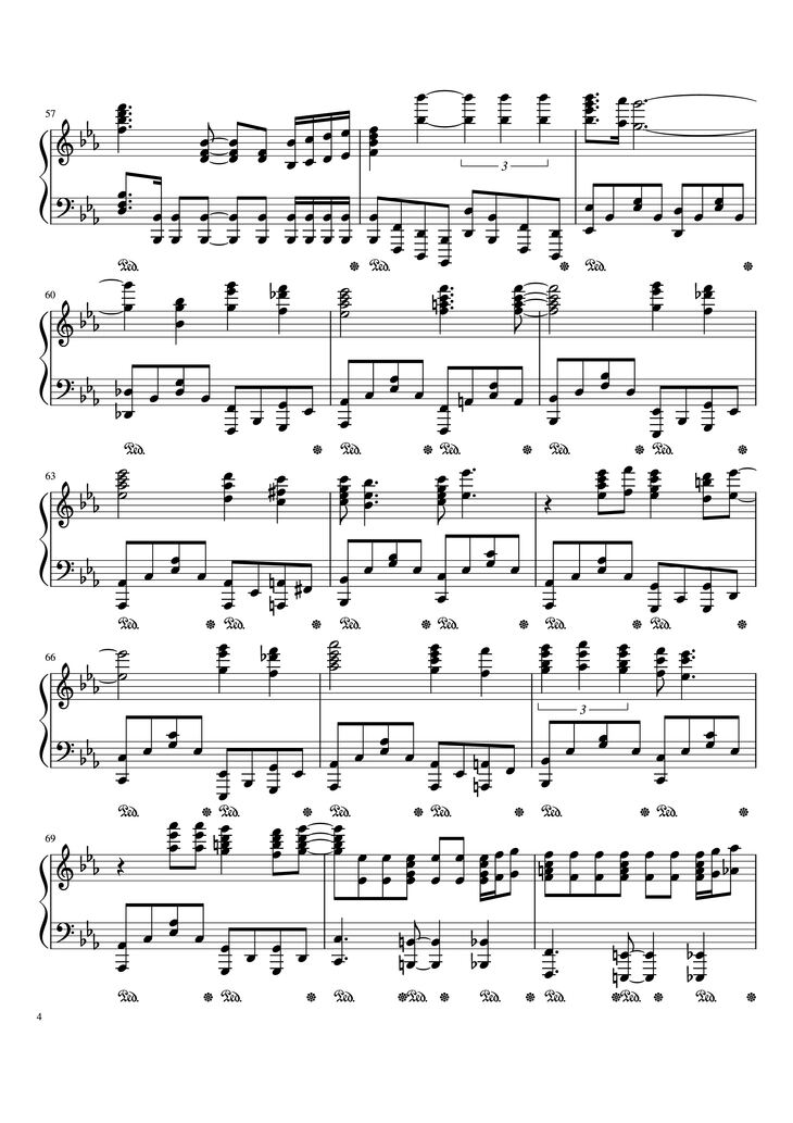 Page 4 of the piano sheet music PDF - BRIDGE OVER TROUBLED WATER Piano by Written by Paul Simon