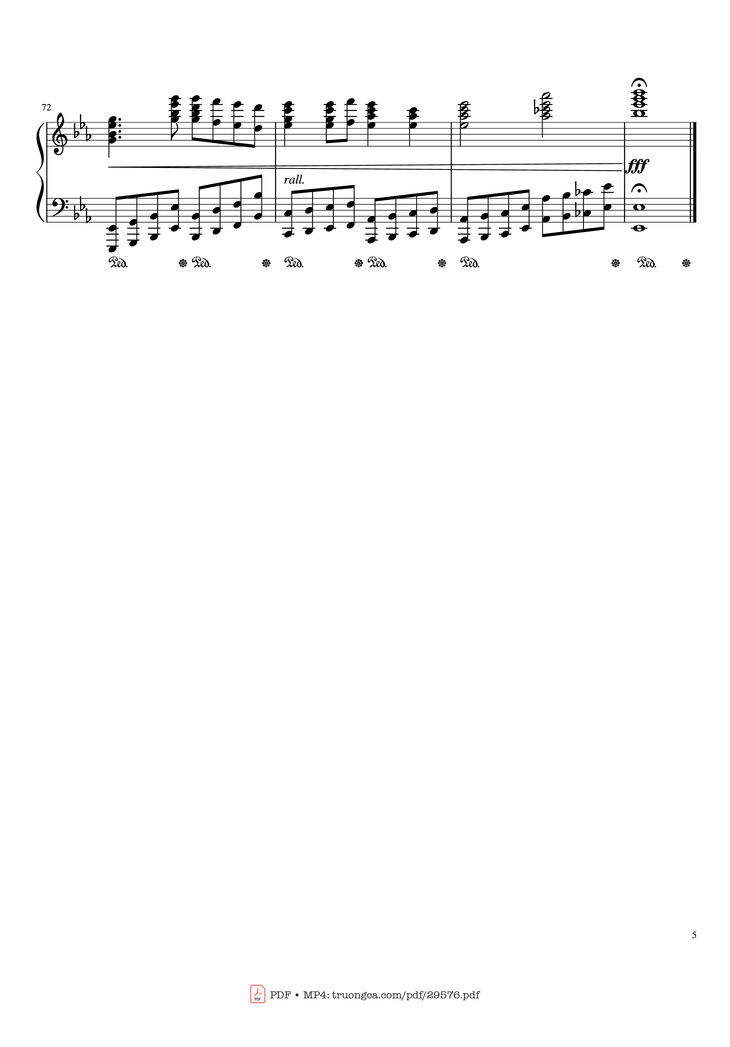 Page 5 of the piano sheet music PDF - BRIDGE OVER TROUBLED WATER Piano by Written by Paul Simon