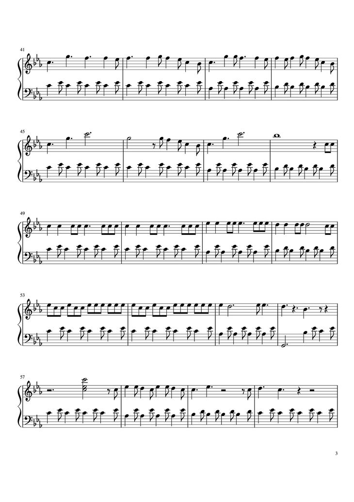 Page 3 of the piano sheet music PDF Piano - Imagine Dragons - Beliver Piano by Sofia Matera