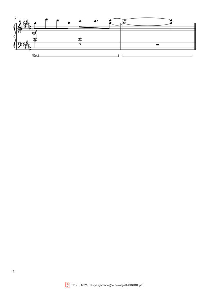 Page 2 of the piano sheet music PDF Piano - Undertale: His Theme Piano by Toby Fox Rearranged by PizzaPija! :3