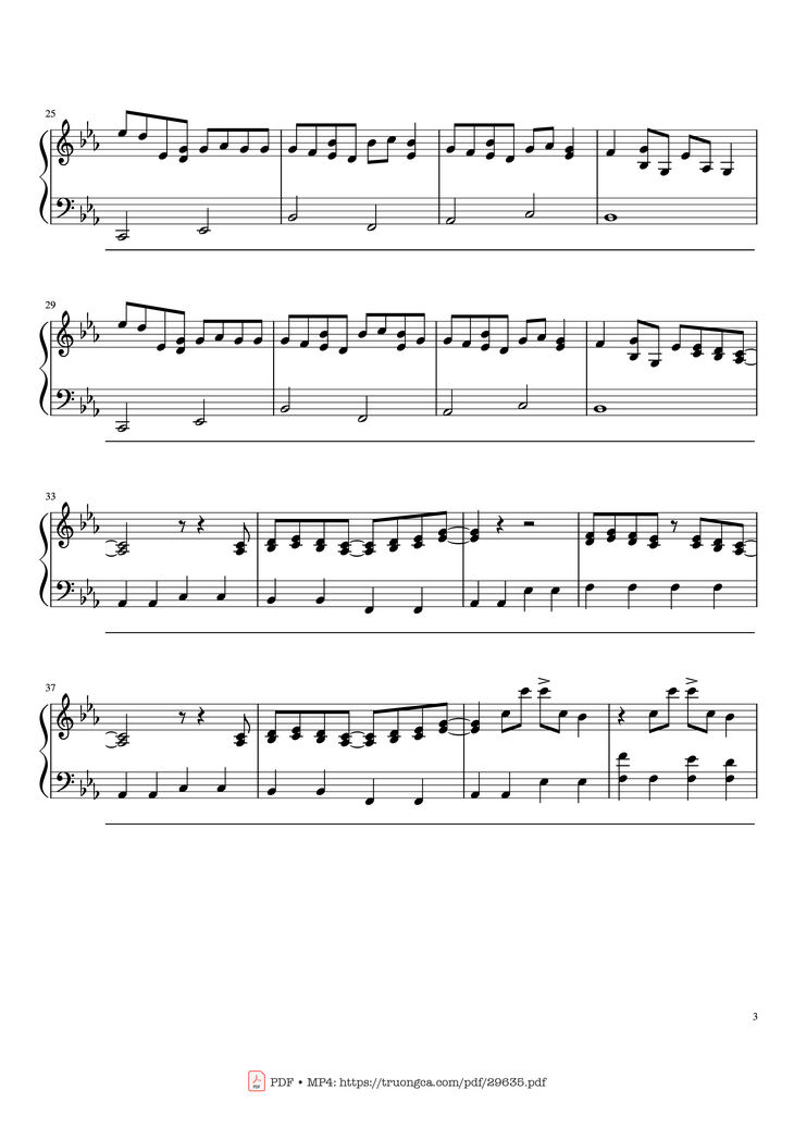 Page 3 of the piano sheet music PDF Piano - Leaving Hope Piano by IzzTen