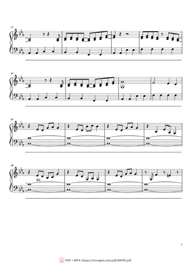 Page 5 of the piano sheet music PDF Piano - Leaving Hope Piano by IzzTen