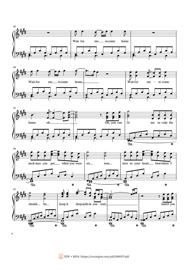 Page 6 of the piano sheet music PDF - Photograph Ed Sheeran Piano Solo by Ed Sheeran
