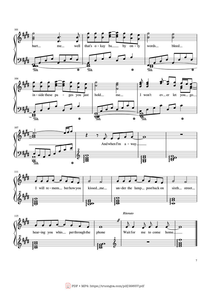 Page 7 of the piano sheet music PDF - Photograph Ed Sheeran Piano Solo by Ed Sheeran