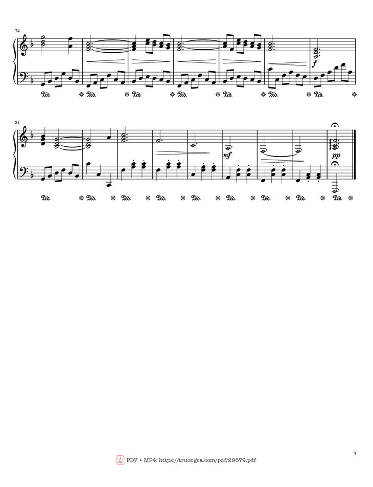 Page 3 of the piano sheet music PDF Piano - Moon River Piano by Henry Mancini