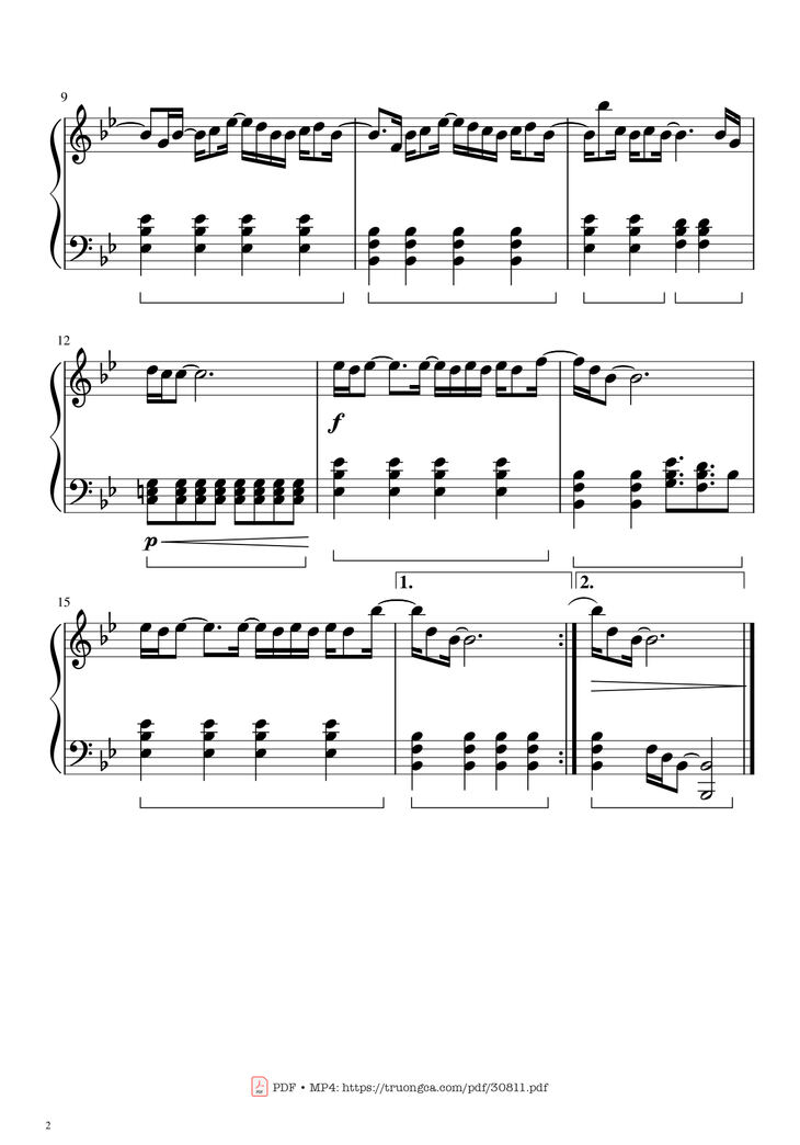 Page 2 of the piano sheet music PDF Piano - Rocket Man Piano by Elton John