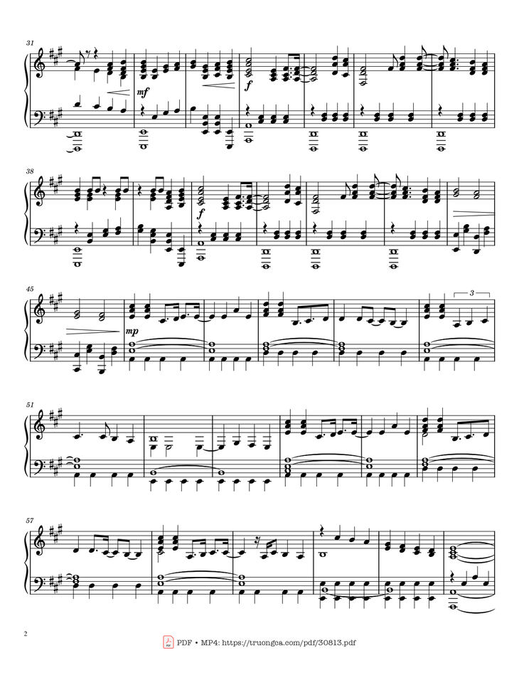 Page 2 of the piano sheet music PDF Piano - Sweet Caroline Piano by Neil Diamond
