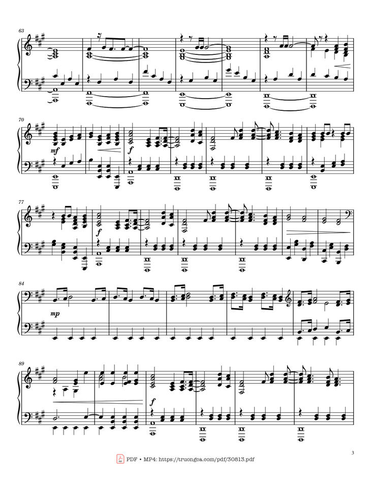 Page 3 of the piano sheet music PDF Piano - Sweet Caroline Piano by Neil Diamond
