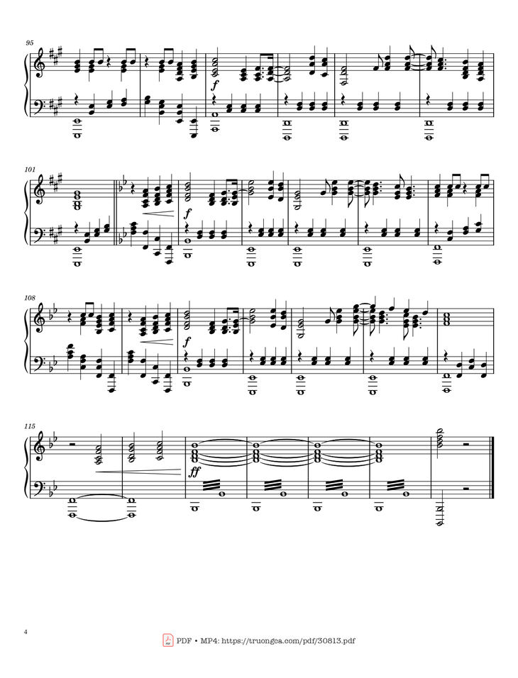 Page 4 of the piano sheet music PDF Piano - Sweet Caroline Piano by Neil Diamond