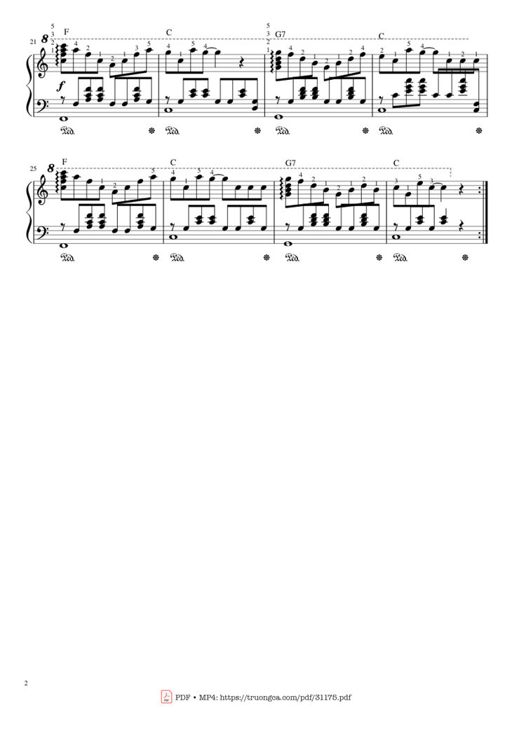 Page 2 of the piano sheet music PDF Piano - Music Box Dancer Piano by Frank Mills