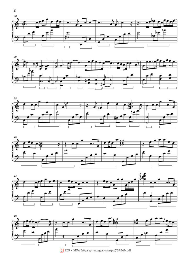 Page 2 of the piano sheet music PDF - Phép Màu Piano (tông Đô Trưởng) by Minh Tốc