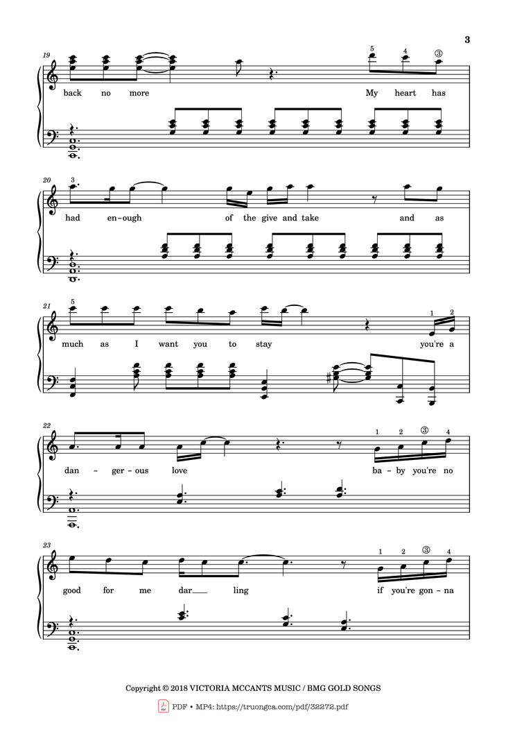 Page 3 of the piano sheet music PDF Piano - Leave Me Lonely Piano by Thomas Lee Brown