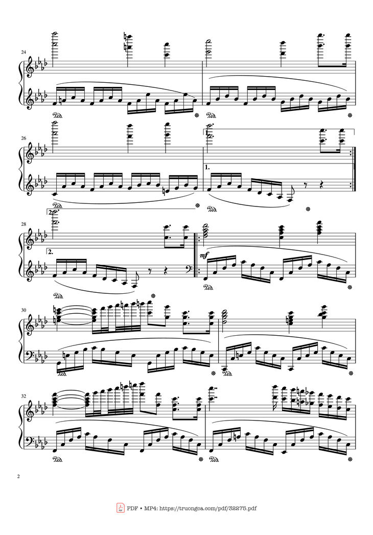 Page 2 of the piano sheet music PDF Piano - Happy Birthday Sad Version Piano by Jake Schembri