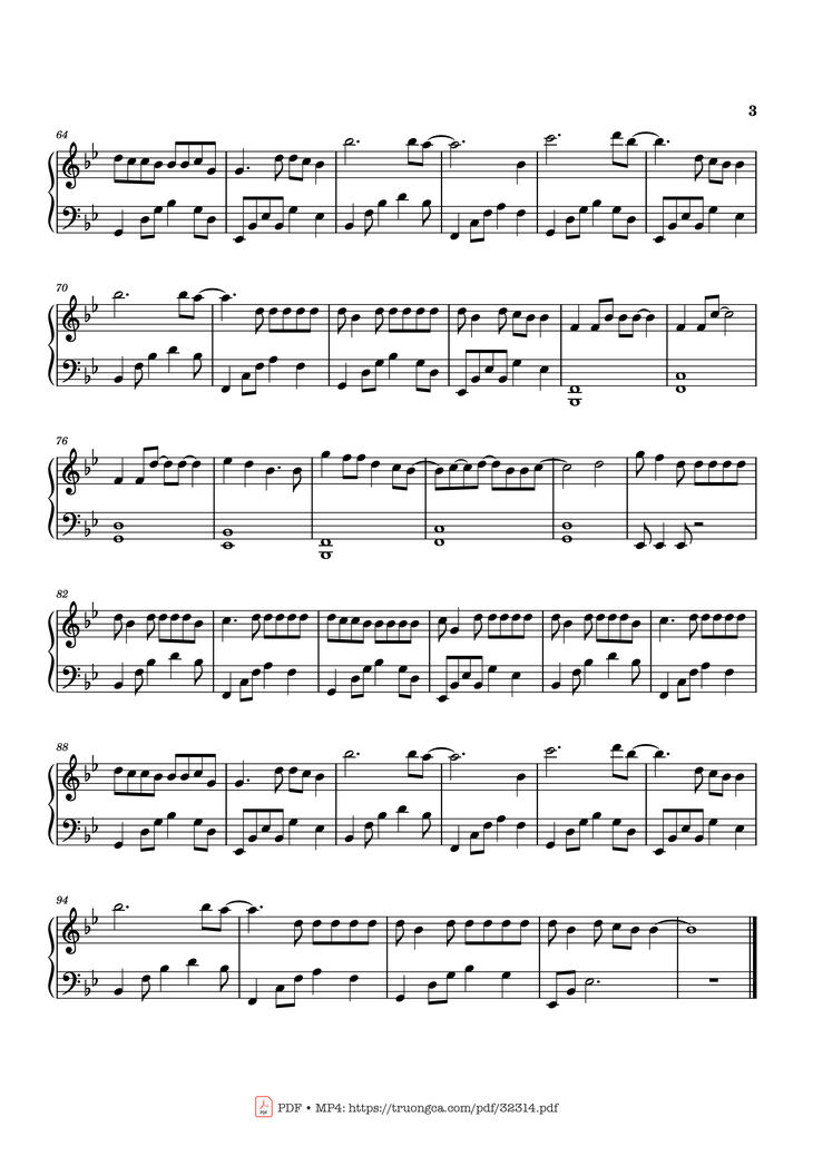 Page 3 of the piano sheet music PDF Piano - I Like U Like Piano by 时代少年团