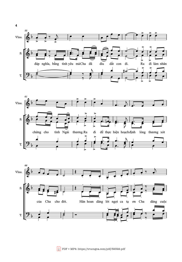 Page 4 of the piano sheet music PDF - Đời Tin Yêu (đệm Violin Sáo) by Thái Nguyên