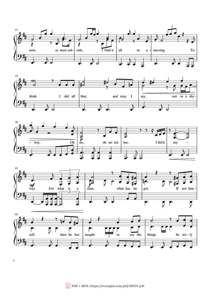 Page 4 of the piano sheet music PDF Piano - My Way Piano by Frank Sinatra