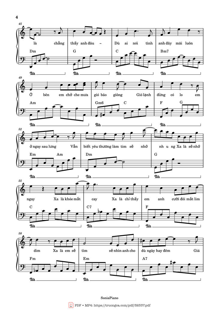 Page 4 of the piano sheet music PDF - Trời Giấu Trời Mang Đi Piano by Viruss