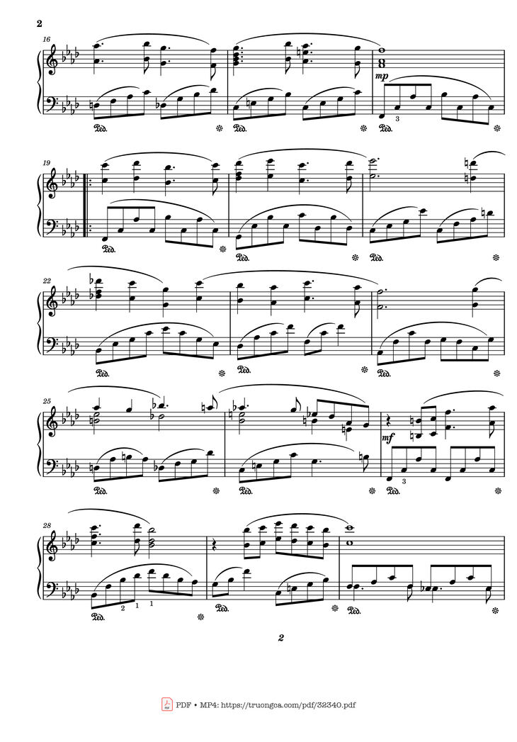 Page 2 of the piano sheet music PDF Piano - Lost Of Love, Sunflower theme Piano by Henry Mancini