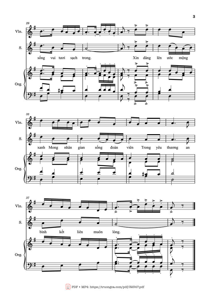 Page 3 of the piano sheet music PDF - Của Lễ Đơn Sơ (đệm Violin) by Viết Chung