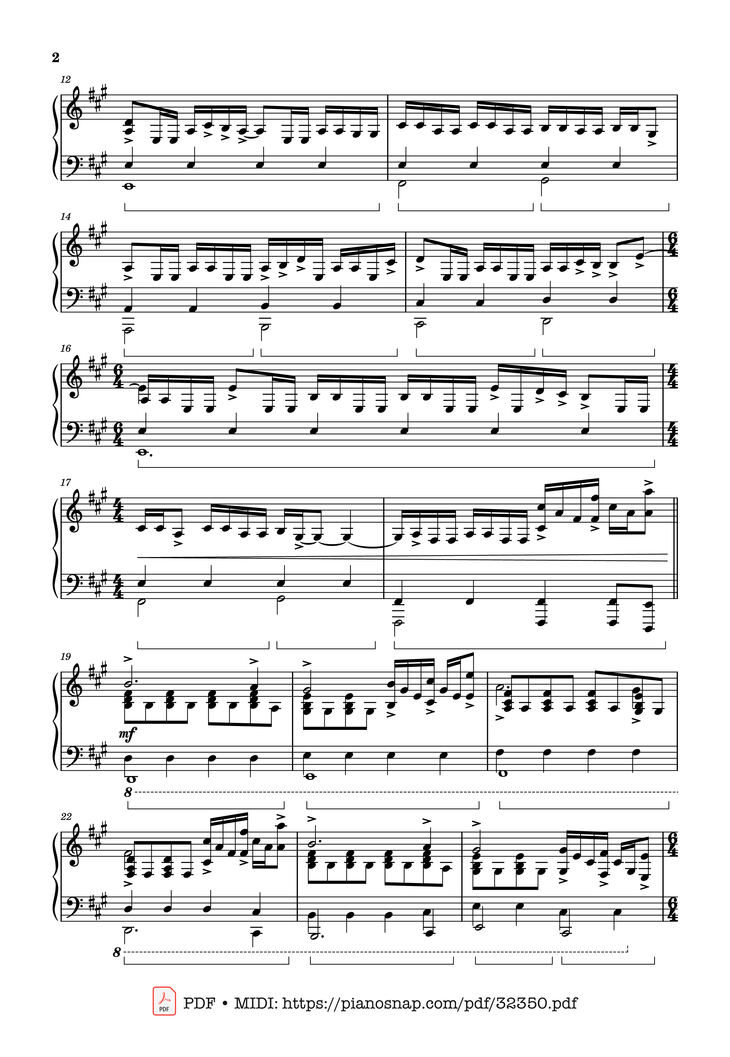 Page 2 of the piano sheet music PDF Piano - Now We Are Free Piano by Hans Zimmer, Lisa Gerrard