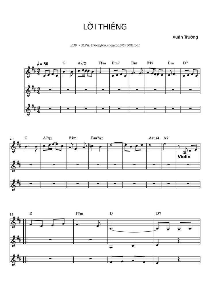 Page 1 of the piano sheet music PDF - Lời Thiêng Violin, Intro by Xuân Trưởng